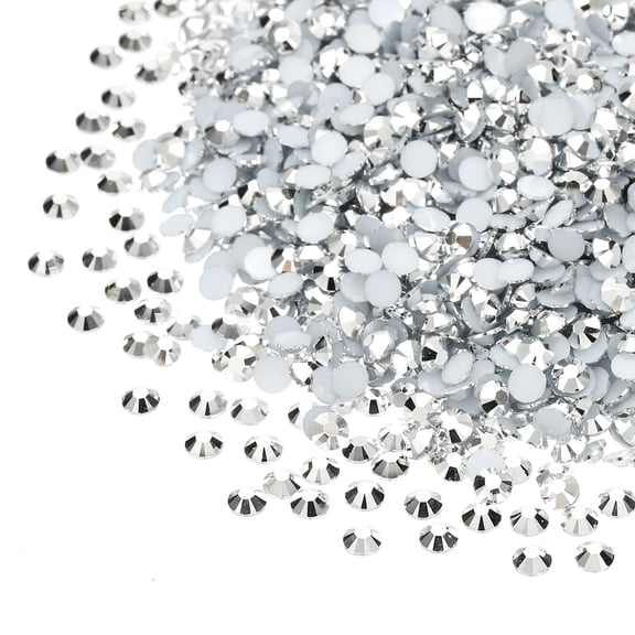 5000-Pack Resin Flatback Rhinestone, 4mm Flat Back Rhinestones Crystals Bulk for Crafts/Clothes/Nail Decoration [Silver Tone]