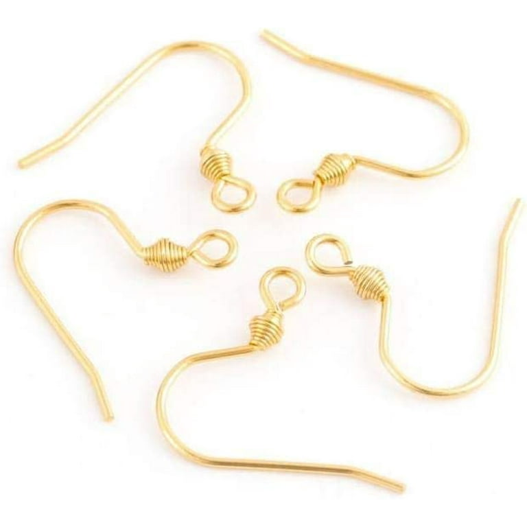 ER 50pcs/lot Stainless Steel Rose Gold Silver Earring Hooks Earrings Clasps  Findings Earring Wires for Jewelry Making Supplies DIY D412 (Color : Gold  21x20mm) 