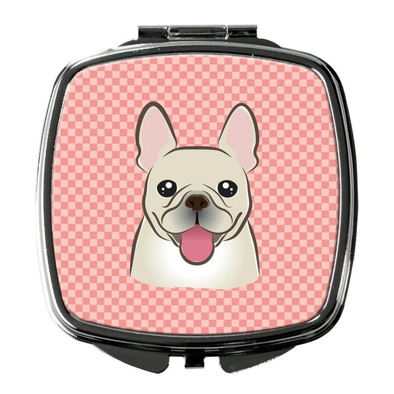 Checkerboard Pink French Bulldog Compact Mirror BB1238SCM
