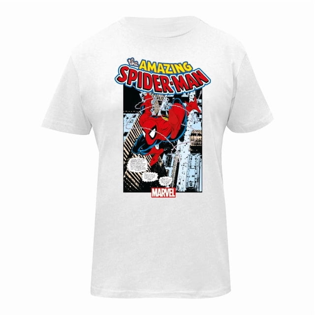 Playera de Marvel para Caballero, con Estampados de Spiderman y Frases Blanco Talla EG