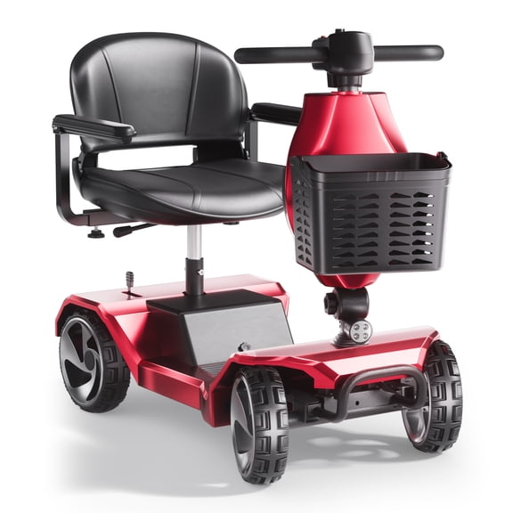 Serianie Foldable Mobility Scooters for Seniors,Mobility Scooters for Adults 4 Wheel , Powered Electric Wheelchair, Mobility Scooter with Seat, Folding Travel Motorized Scooter - Red