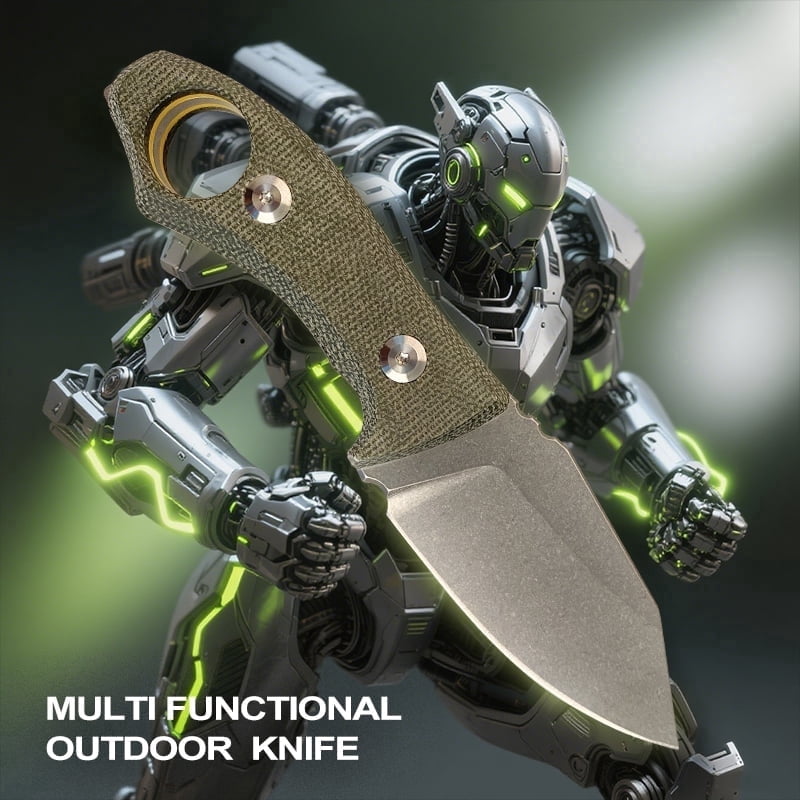 7Cr17 Blade Outdoor Knife with Non-Slip G10 Grip – For Camping Hiking & Emergency Tasks