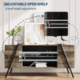 thumbnail image 2 of BeesClover 47-Inch Modern TV Stand, Entertainment Console with Adjustable Open Shelf, Cable Management Ports, Media Storage Unit for Living Room, Bedroom, Office, 2 of 8