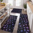 thumbnail image 2 of Purple Halloween Ghost Pumpkin Skull Pattern Kitchen Rugs Sets Of 3,Kitchen Runner Rugs Non Skid Washable,Decorative Kitchen Floor Mats for Kitchen,Sink,Laundry,17"x30"+ 17"x47" + 17"x59", 2 of 6