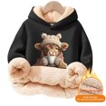 thumbnail image 4 of Byoo Big Boy Lined Hooded Sweatshirt Classic Cute Cow Printing Full Sleeve Unisex Hoodie Kids Winter Pullover Top,GY2, 4 of 5
