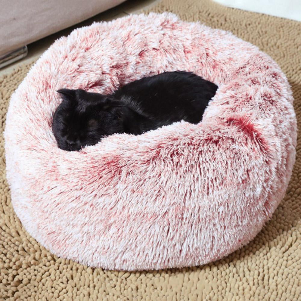 Pet Bed Long Plush Donuts Pet Bed Super Soft Fluffy for Dogs and Cats