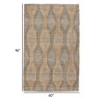thumbnail image 5 of Lyla 5 x 8 Area Rug, Handwoven Jute, Simple Beige and Blue Geometric Design, 5 of 5