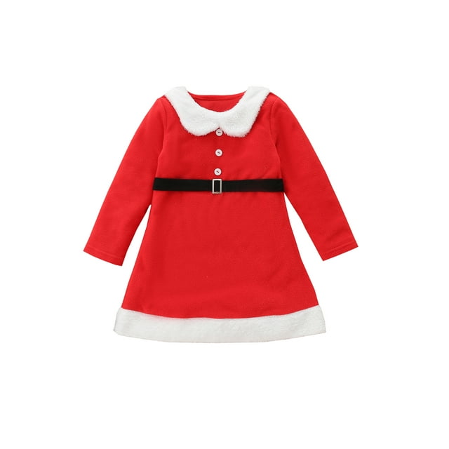 xiaxaixu Robe pour Enfants, Col Peter Pan/col Rond Manches Longues une-Pièce