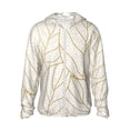 thumbnail image 1 of Vsdgher Chandail à Capuchon pour Adultes Élégant à Motif de Feuille d'Or Imprimée, Maillot Dermoprotecteur pour Hommes Femmes, Chandails de Pêche à Manches Longues avec Protection Solaire pour Course Athlétique Natation-3X-Grand, 1 of 7