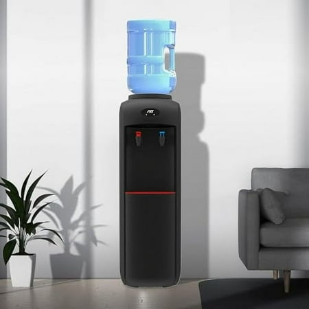 IKT Water Dispenser, Top Loading Water Cooler with Compressor Cooling, Child Safety Lock, Energy Saving, ETL Approved Hot and Cold Water, Black
