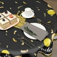 thumbnail image 5 of Happy Birthday Round Tablecloth 60" Black Gold Birthday Cake Confetti Flags Balloons Gifts Decorative Circle Table Cloth Cover Stain & Wrinkle Resistant for Dining Room Kitchen Indoor Outdoor, 5 of 6