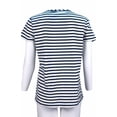 thumbnail image 2 of Vineyard Vines Women's Short Sleeve  Stripe Open Neck Tee T-shirt $49.50 Nautical Navy (L) Large, 2 of 3