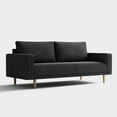thumbnail image 2 of Furniture of America Doux Black MCM Custom Boucle Upholstered Fabric Welt Trim Sofa Living Room Couch, 2 of 9