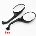 thumbnail image 2 of 2pcs 6mm 8mm Motorcycle Rearview Mirror E-Bike Rearview Mirrors Electromobile Back Side Convex Mirror Classic Oval, 2 of 2