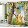 thumbnail image 5 of Ambesonne Landscape Shower Curtain, Vibrant Summer Sky, 69"Wx70"L, Green Brown, 5 of 5