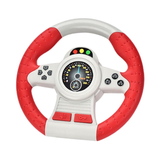 Juguete de volante de simulación, juguete de simulación de conducción, habilidad motora fina, educación temprana divertida con luces y música para rojo sin base