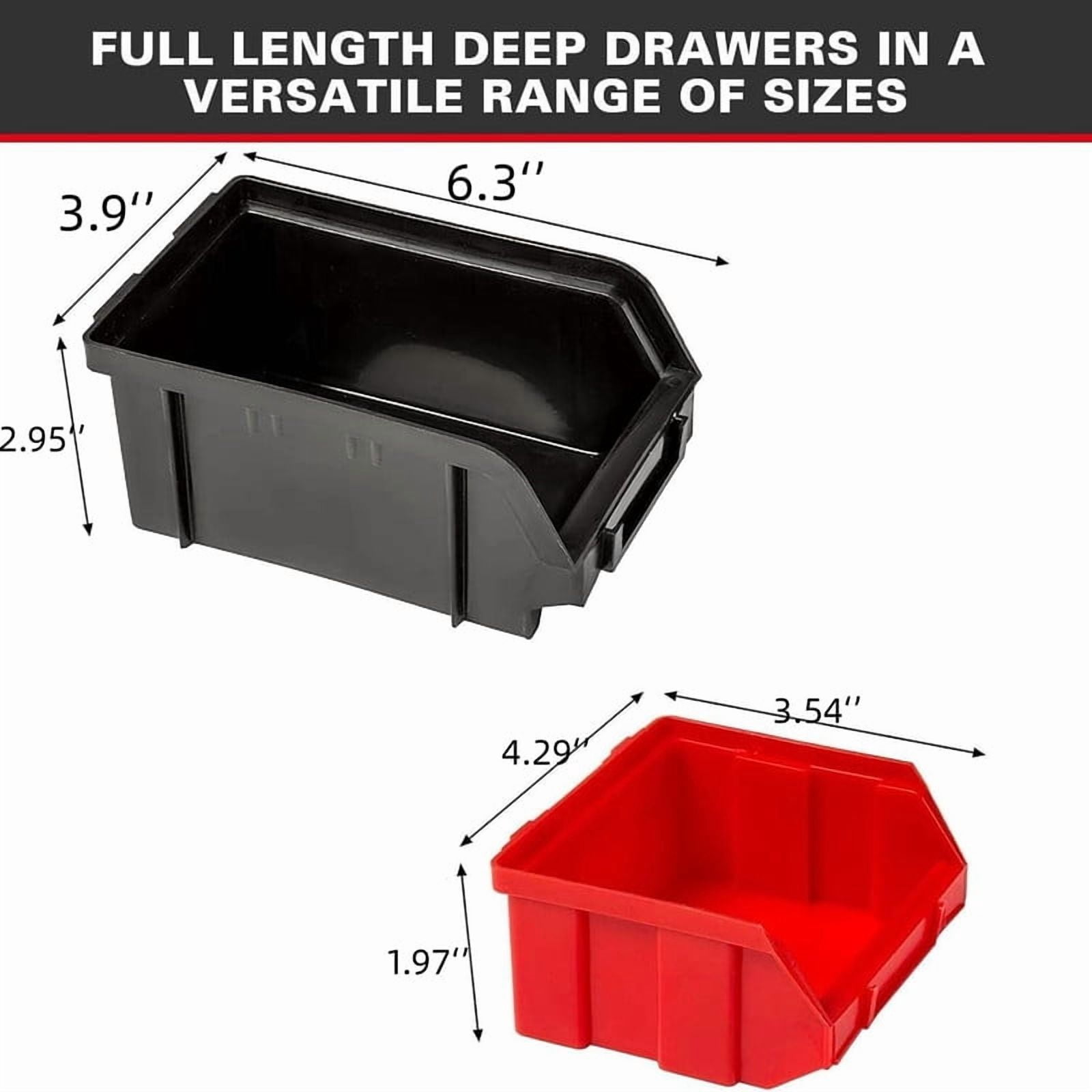 Wall Mounted Storage Bins, 30 Wall Mount Tool Organizer Bins Plastic Parts Rack Container