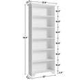 thumbnail image 7 of IRONCK 71" Tall 6 Tier Bookcase, Wood Book Shelf for Home Office, Bedroom, Living Room, Pure White, 7 of 7