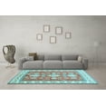 thumbnail image 3 of Ahgly Company Indoor Rectangle Geometric Light Blue Traditional Area Rugs, 3' x 5', 3 of 4