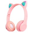thumbnail image 2 of Auriculares con de gato Estéreo inalámbrico RGB Luz inconfundible Orejeras suaves Reproductor de MP3 Auriculares para videojugador Teléfonos Rosado Yotijar Auriculares inalámbricos Cat Ear, 2 of 8
