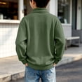 thumbnail image 4 of Nwiuh Boys Quarter Zip Pullover Long Sleeve Cotton Shirts Oversized Sweatshirts Kids Preppy Clothes Teens (Army Green, 5-6 Years), 4 of 6