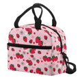 thumbnail image 3 of HUIACONG Strawberry and Daisy Pattern Lunch Bag, Durable Durable Zipper Aluminum Film Material Insulated Lunch Bag for Camping Office Travel, 3 of 10