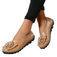 thumbnail image 3 of Oyedens Womens Slip on Loafers Comfortable Walking Shoes Bohemia Flower Casual Leather Ballet Flats, 3 of 7