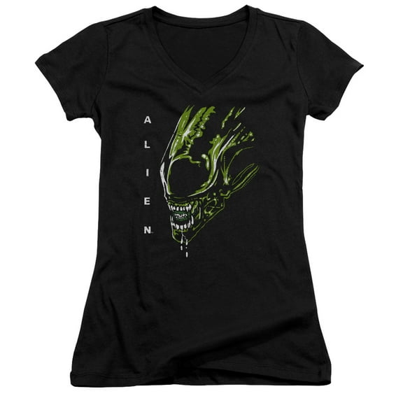 Alien - Acid Drool - Juniors Cap Sleeve V-Neck Shirt - Small