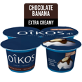 thumbnail image 1 of Oikos Extra Creamy Yogurt, Banana Chocolate, Blended, 4% M.F, 4x95g, 1 of 7
