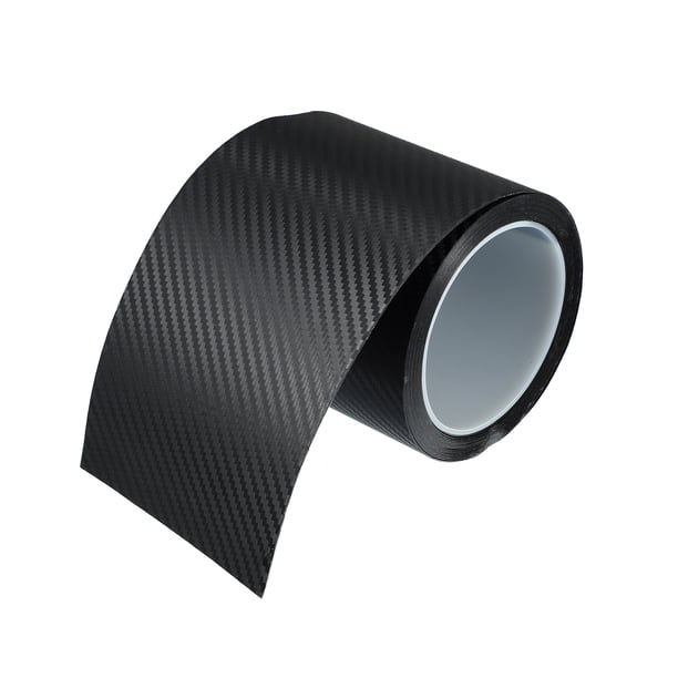 Puerta Borde Protectora Pegatina para Coche Umbral Anti Rayones Envoltura Película 3 Metros Patrón de fibra de carbono negro 10cm
