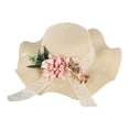 thumbnail image 1 of Sombrero de paja DIY con flores artificiales, transpirable, para uso doméstico, para niñas, vacaciones, manualidades, para exteriores, a moda, Estilo B, 1 of 8