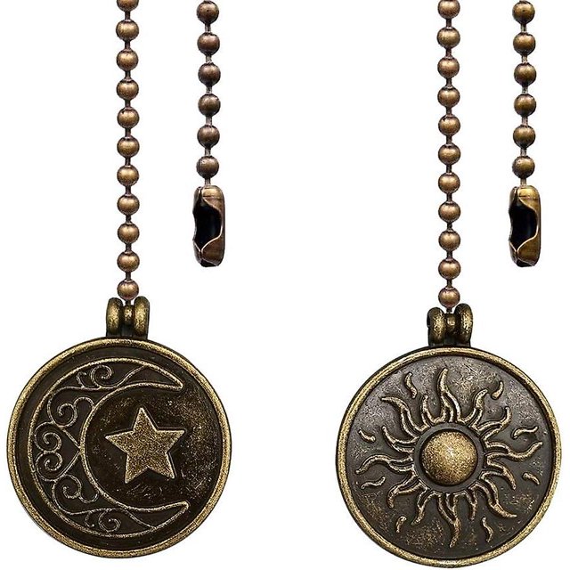 Juego de cadena de tracción de ventilador de techo de cobre, extensión de colgante de cadena de tracción de ventilador de tótem decorativo, iluminación de 12 pulgadas y extensor de cadena de trac