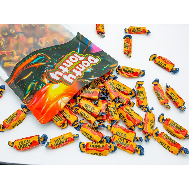 Bit-O-Honey Nostalgic Candy 2 lb, Retro Taffy Bulk Bag, Honey and