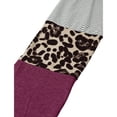 thumbnail image 3 of Women Long Sleeve Blouses Leopard Print Color Block Tunic Round Neck Striped Shirts Casual  Tops, 3 of 7