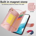 thumbnail image 6 of Wallet Case Compatible with Samsung Galaxy S22 Zipper Luxury ID Cash Credit Card Slots Holder Crossbody Lanyard Folio PU Leather Cover [Detachable Magnetic Hard Case] with Strap, Rosegold, 6 of 15