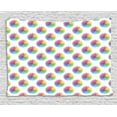 thumbnail image 1 of Flower Tapestry, Stylized Petal Motif Designed with Multiple Ellipses in Rainbow Color Digital Print, Wall Hanging for Bedroom Living Room Dorm Decor, 80W X 60L Inches, Multicolor, by Ambesonne, 1 of 2