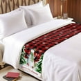 thumbnail image 4 of Bed Runner Scarf for King Size Bed, Christmas Snowman Beds Scarf Throws for Foot of Bedding, Red Black Check Xmas Tree Snowflake Decorative Beds Runners for Bedroom Guestroom, 94"x20", 4 of 8