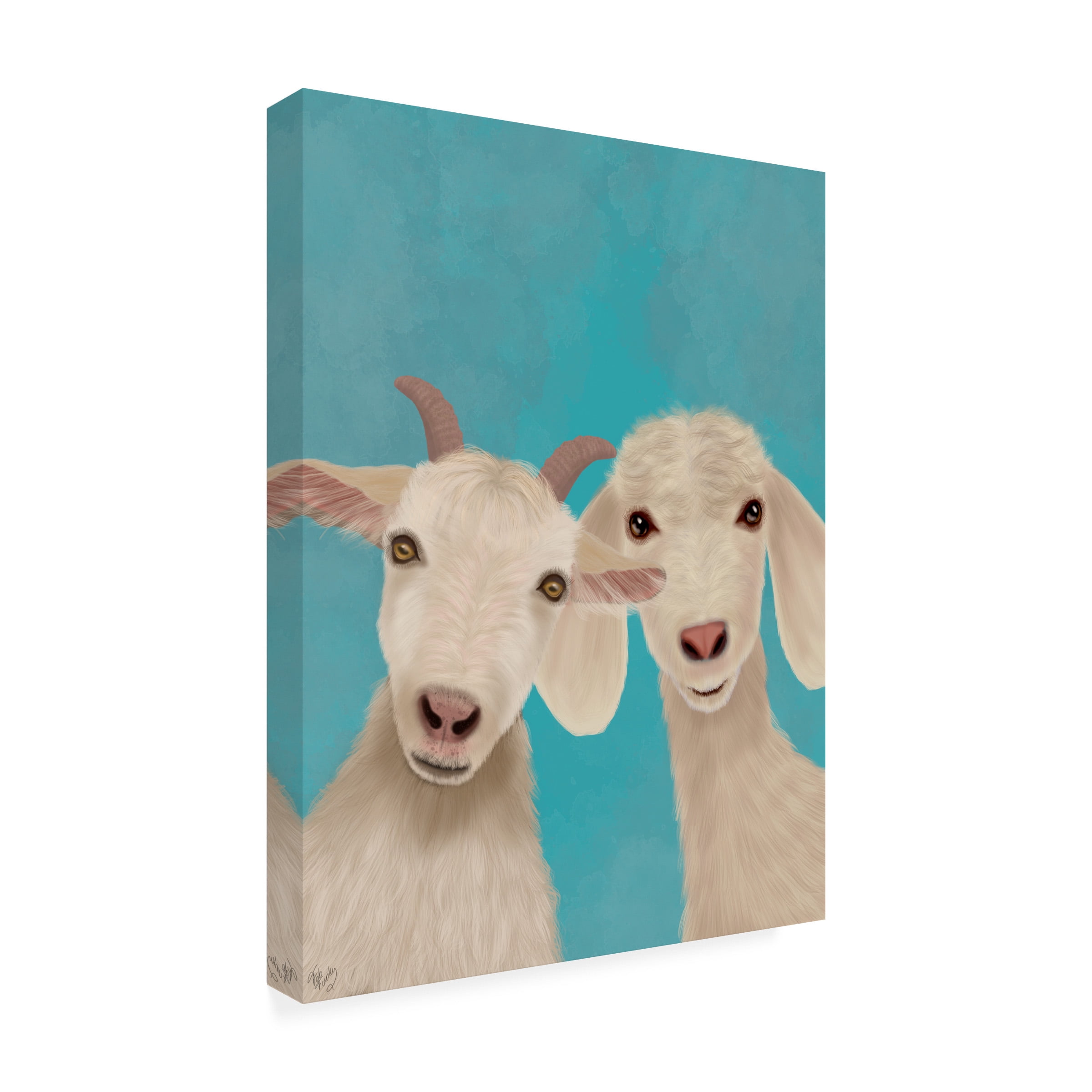 Fab Funky 'Goat Duo Looking at You' Canvas Art