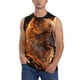 thumbnail image 1 of Balery Gold Flame Pattern Wolf Camisetas sin mangas para hombre, absorbe la humedad y protege contra el mal olor.-Large, 1 of 7
