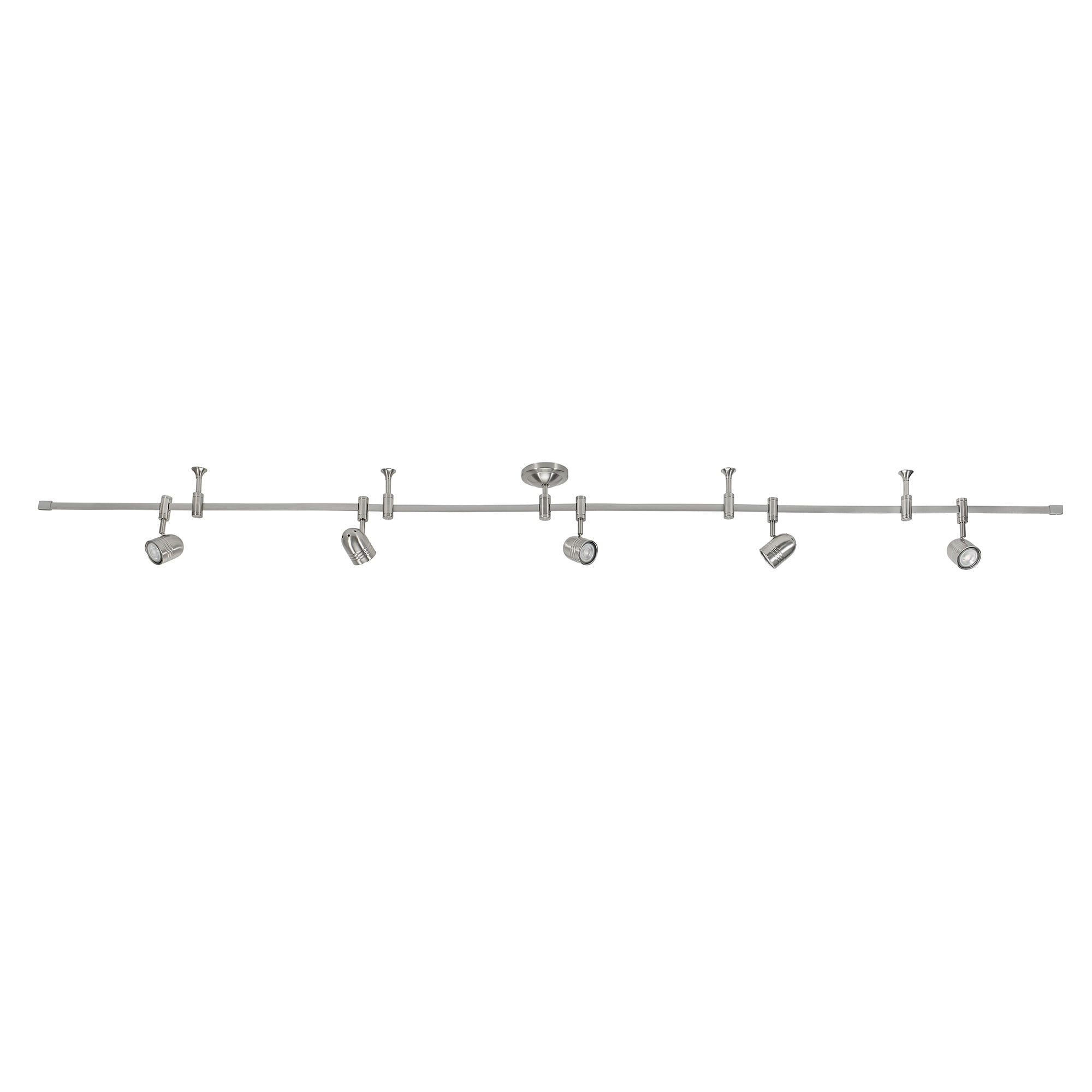 Catalina Lighting Flex Track 5-Light Dimmable LED Track Light with 8' Adjustable Track Rail Modern Light Fixture for Kitchen, Living Room, Bedroom, or Office, 3000K, Brushed Nickel
