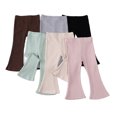 thumbnail image 3 of Qudderr Baby Kids Spring Autumn Flare Leggings Pants Toddler Cotton Flare Pantsfor Girls Elastic Waist Bell Bottom Casual Trousers for 1-9 Years, 3 of 9