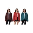 thumbnail image 3 of Diconna Women's Fall Faux Fur Jacket Solid Color Long Sleeve Open Front Plus Size Coat Streetwear, 3 of 9