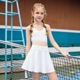 thumbnail image 2 of XINXIAOO Kids Girls' Pleated Mini Skirt High Waisted Ruffle Layered Skirts Girls Outfit Summer White Skirts for Girls 5-6 Years, 2 of 5