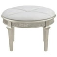 thumbnail image 2 of Nive 24 Inch Oval Vanity Stool Ivory Chenille Encrusted Faux Diamond - Saltoro Sherpi, 2 of 5