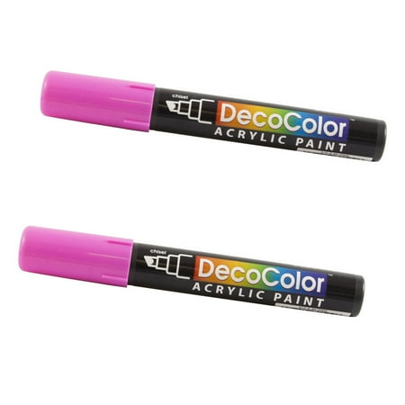 UPC: 0842497171135 | Marvy Uchida Chisel Tip Acrylic Paint Markers Pink 2/Pack