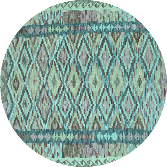 Ahgly Company Indoor Round Persian Light Blue Traditional Area Rugs, 7' Round