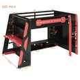 thumbnail image 4 of Aukfa Full Size Gaming Loft Bed for Teens, Wood Esports Bed Frame with Desk, LED Lights, Charging Station & Storage Shelves, Red, 4 of 8