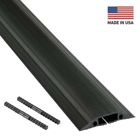UPC: 0818165011676 | D-Line Black Floor Cable Protector  1.18×0.39in Cord Cavity  6ft Length