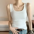 thumbnail image 2 of Girls Women Letter Printing Low Cut Sleeveless Slim Fit Tank Top Racerback Vest T-Shirts Crop Tops GREEN L, 2 of 8