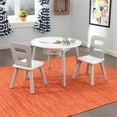 thumbnail image 3 of KidKraft Wooden Kids Round Storage Table & 2 Chair Set, Gray & White, 3 of 12